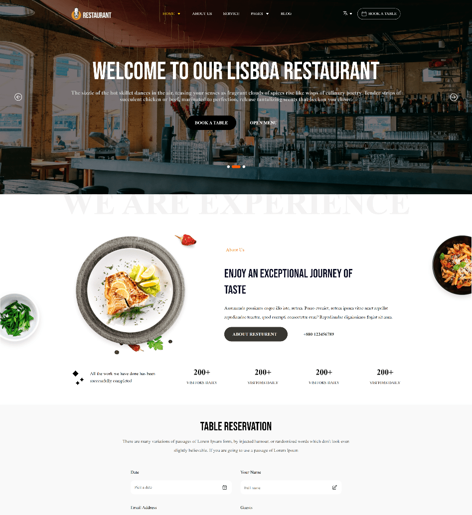 Restaurant Website Design